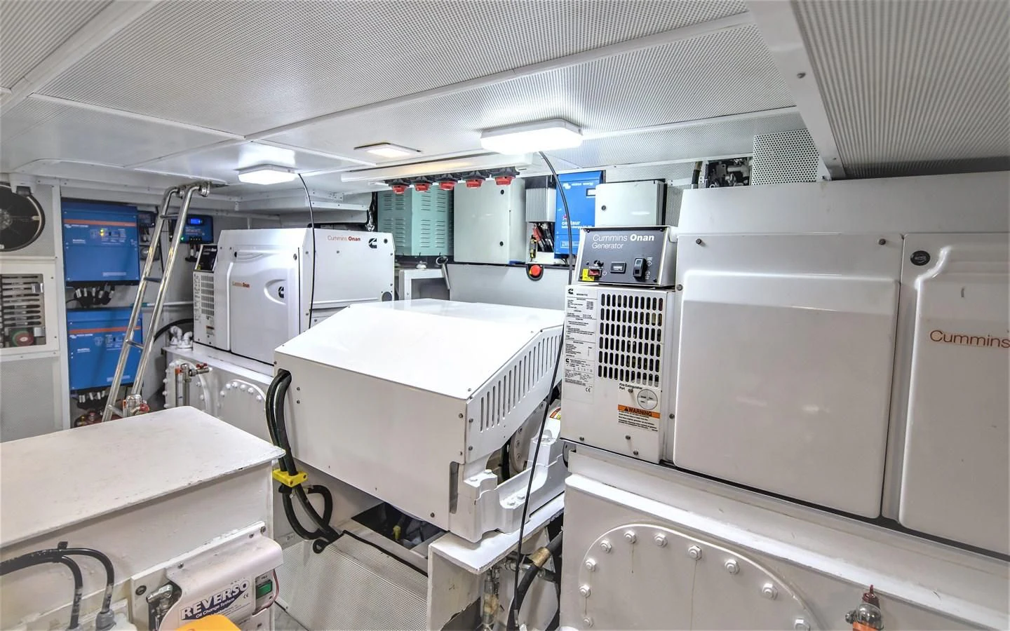 a room with several machines aboard BERING B82 Yacht for Sale