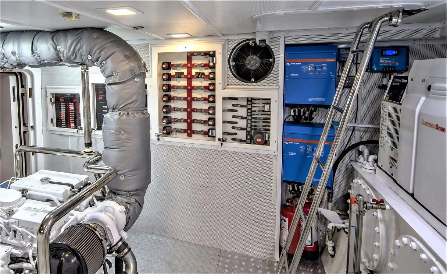 a room with machines and equipment aboard BERING B82 Yacht for Sale