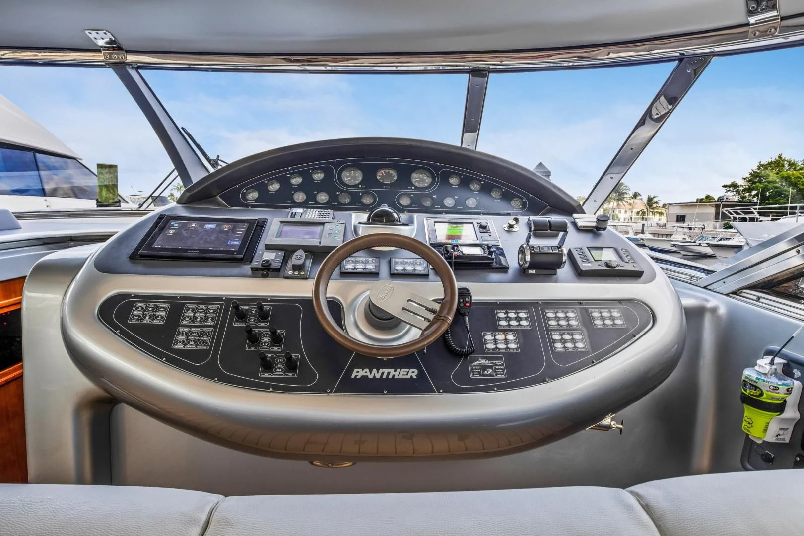 the inside of a car aboard ALCHEMY Yacht for Sale