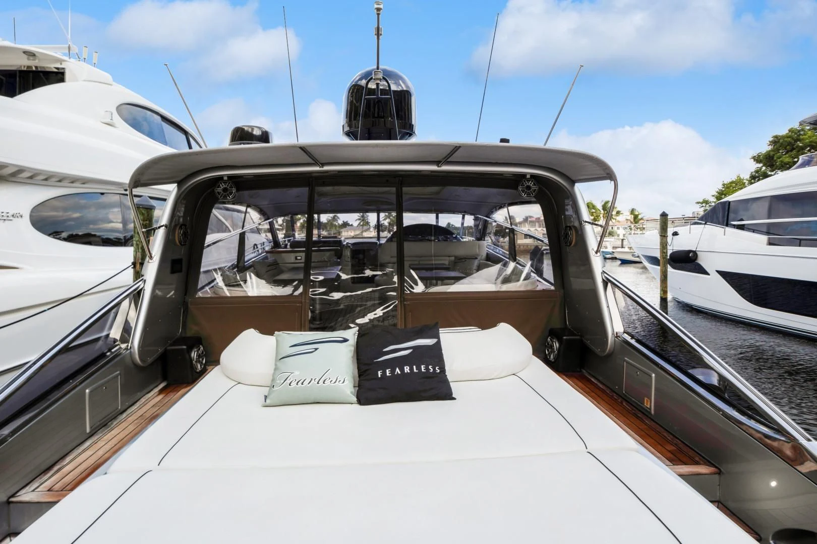 the inside of a car aboard ALCHEMY Yacht for Sale