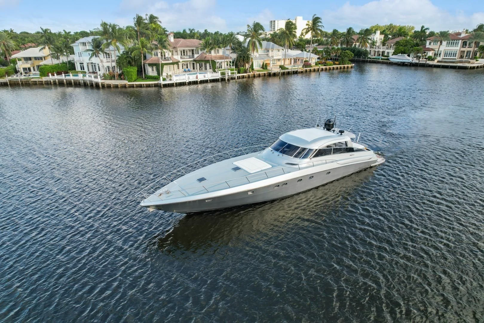 a white boat in the water aboard ALCHEMY Yacht for Sale
