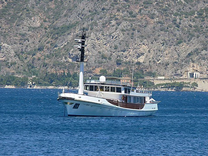 a boat on the water aboard F-100 Yacht for Sale