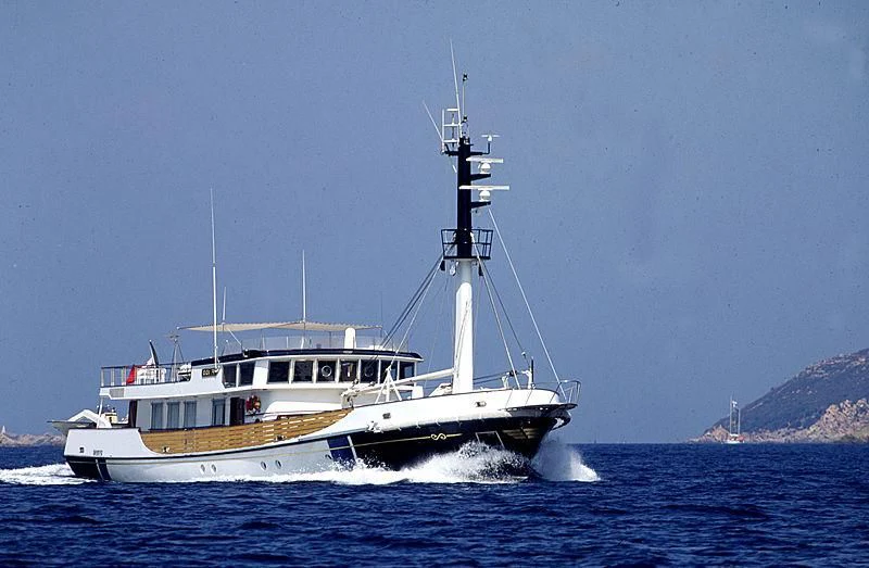 a boat on the water aboard F-100 Yacht for Sale