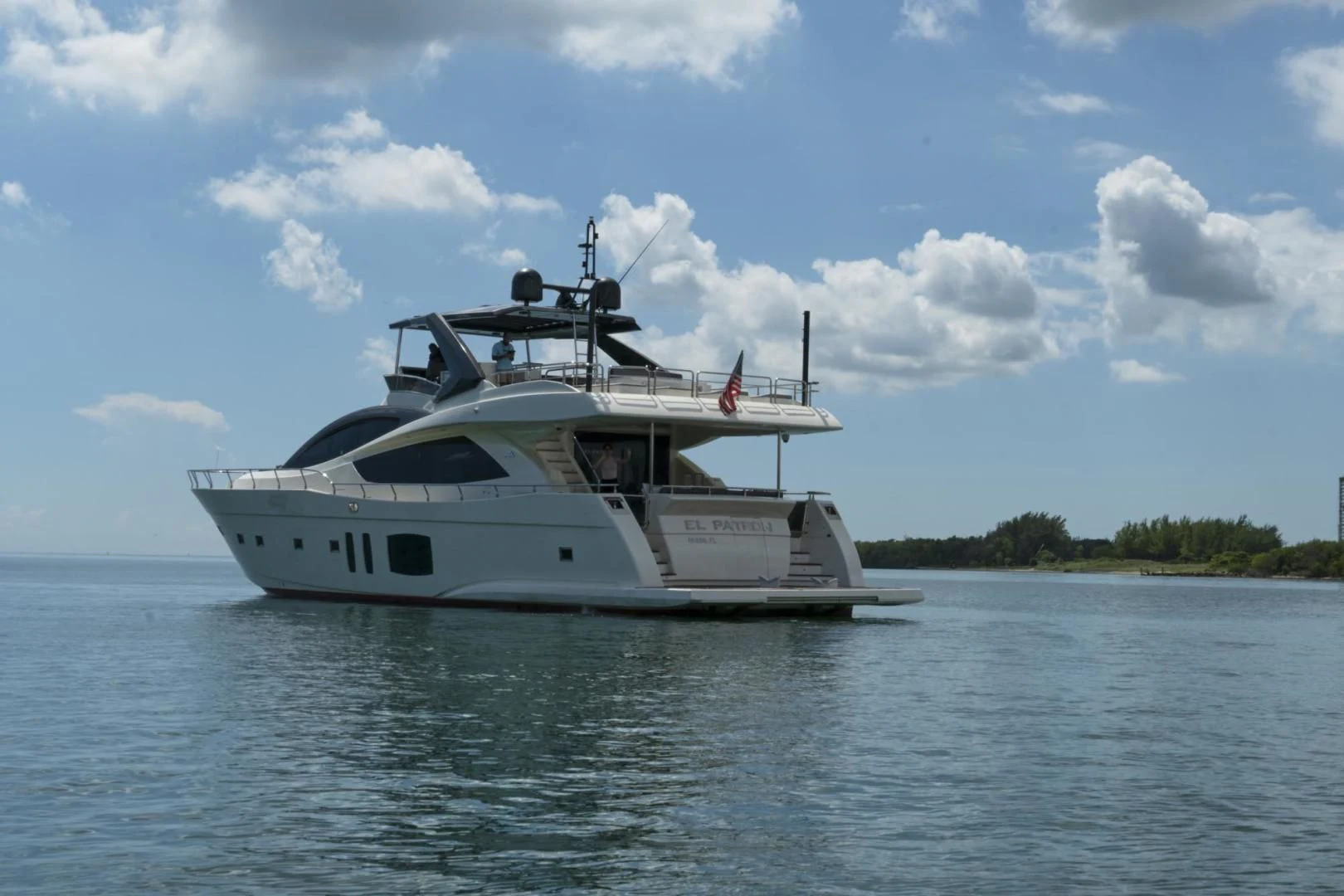 a boat on the water aboard EL PATRON Yacht for Sale