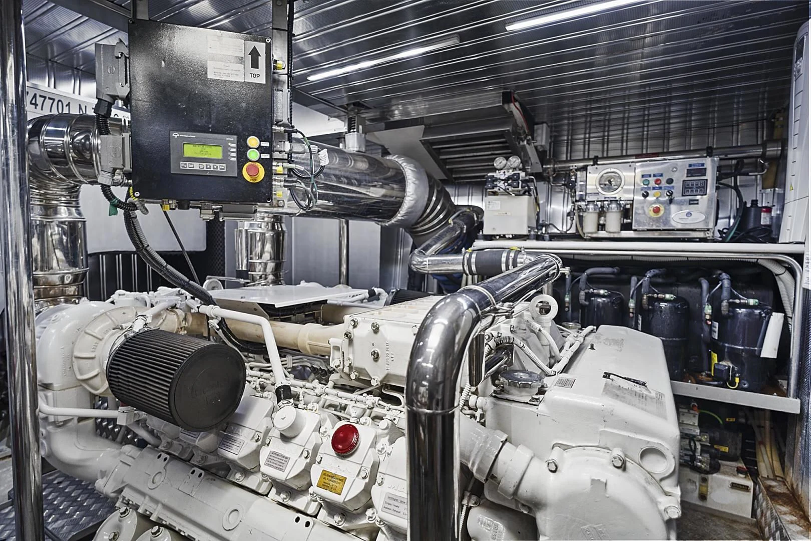 a close-up of a machine aboard EL PATRON Yacht for Sale