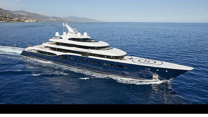 a large ship in the water aboard SYMPHONY Yacht for Sale