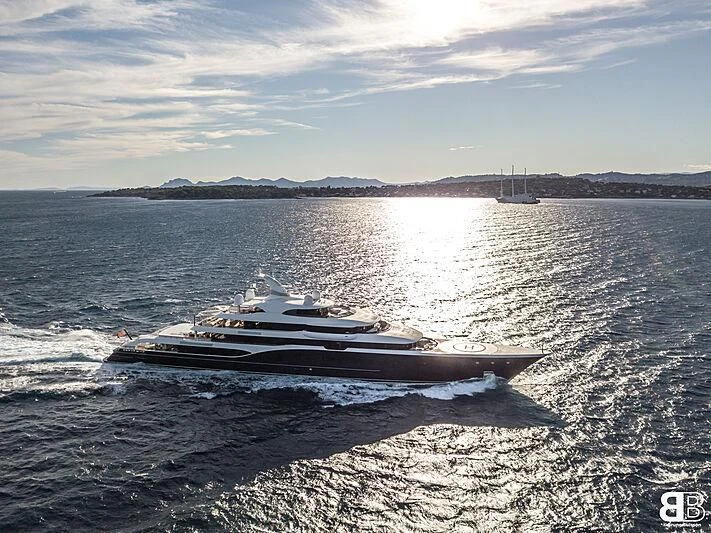 a boat on the beach aboard SYMPHONY Yacht for Sale