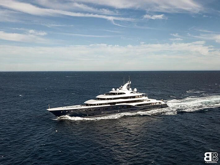 a large ship on the water aboard SYMPHONY Yacht for Sale