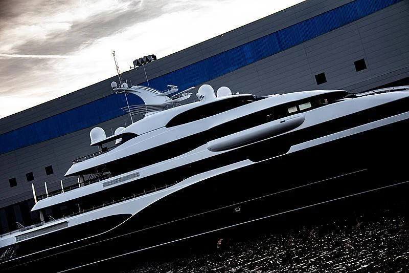 a large white boat aboard SYMPHONY Yacht for Sale