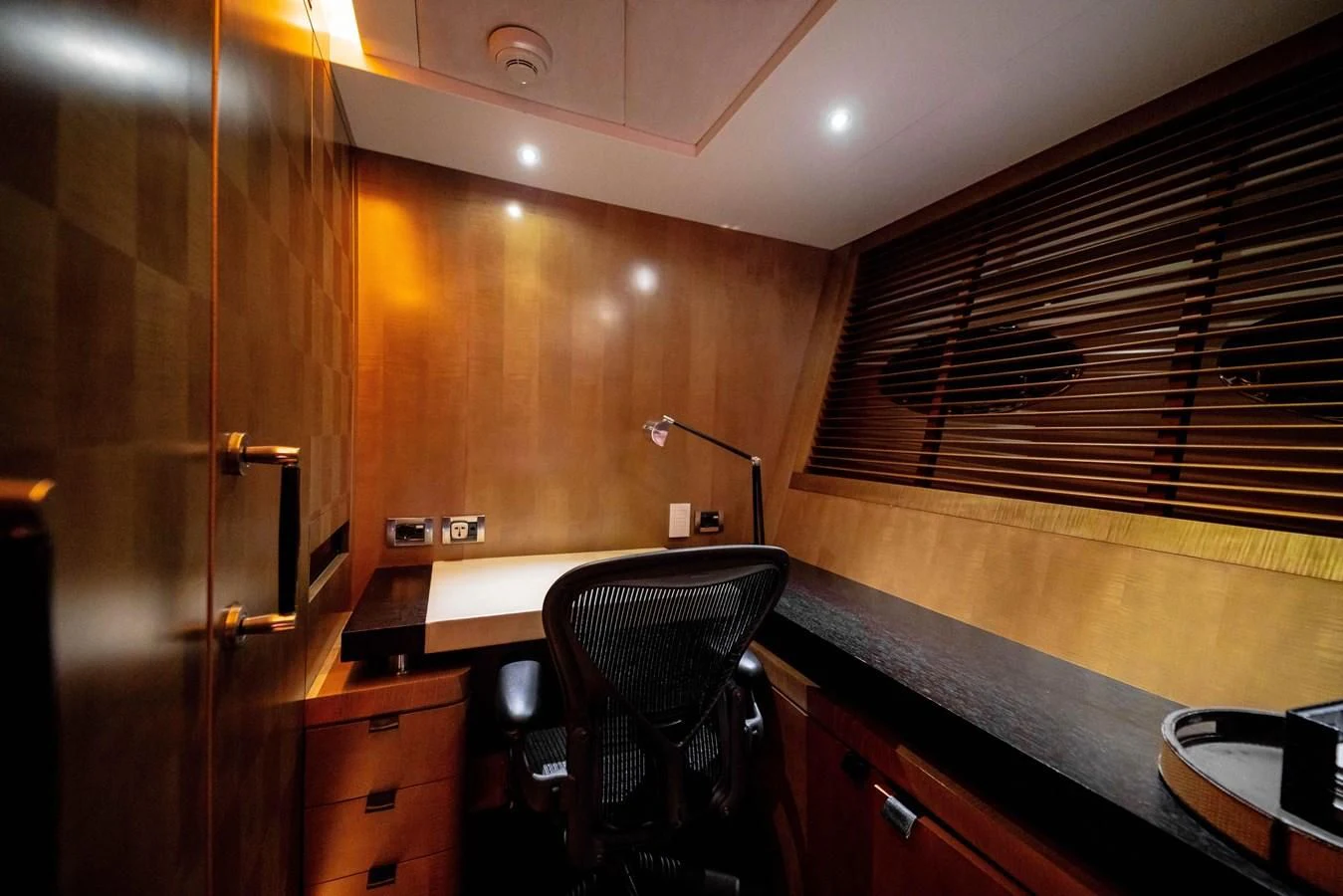 a kitchen with a sink and cabinets aboard SORAYA Yacht for Sale