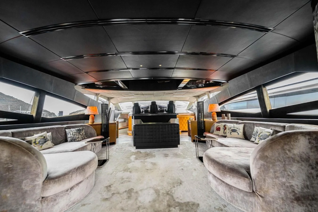 a room with couches and a table aboard SORAYA Yacht for Sale
