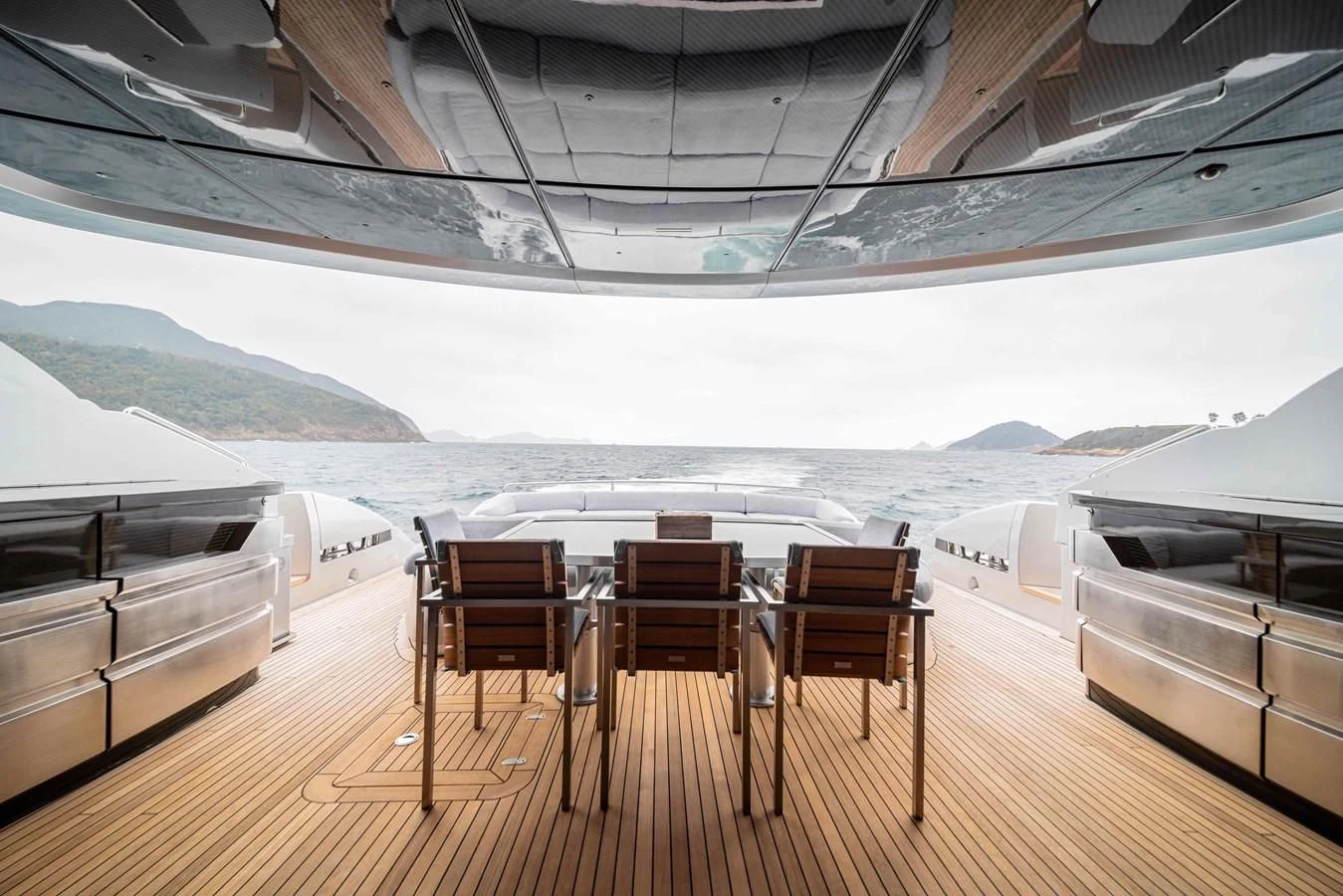 a group of chairs on a deck aboard SORAYA Yacht for Sale