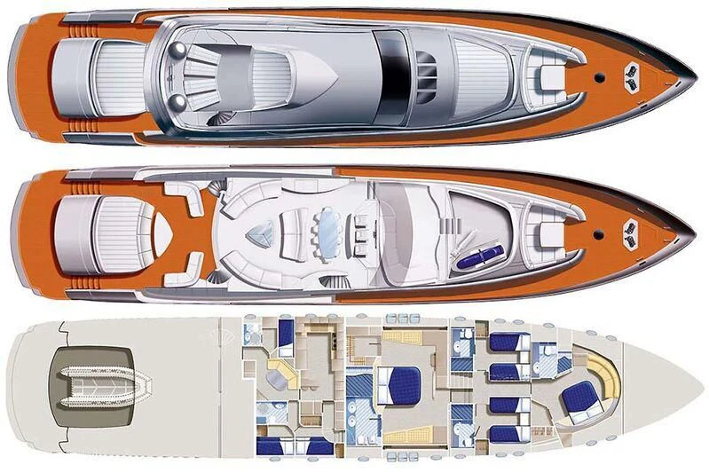 diagram, engineering drawing aboard SORAYA Yacht for Sale