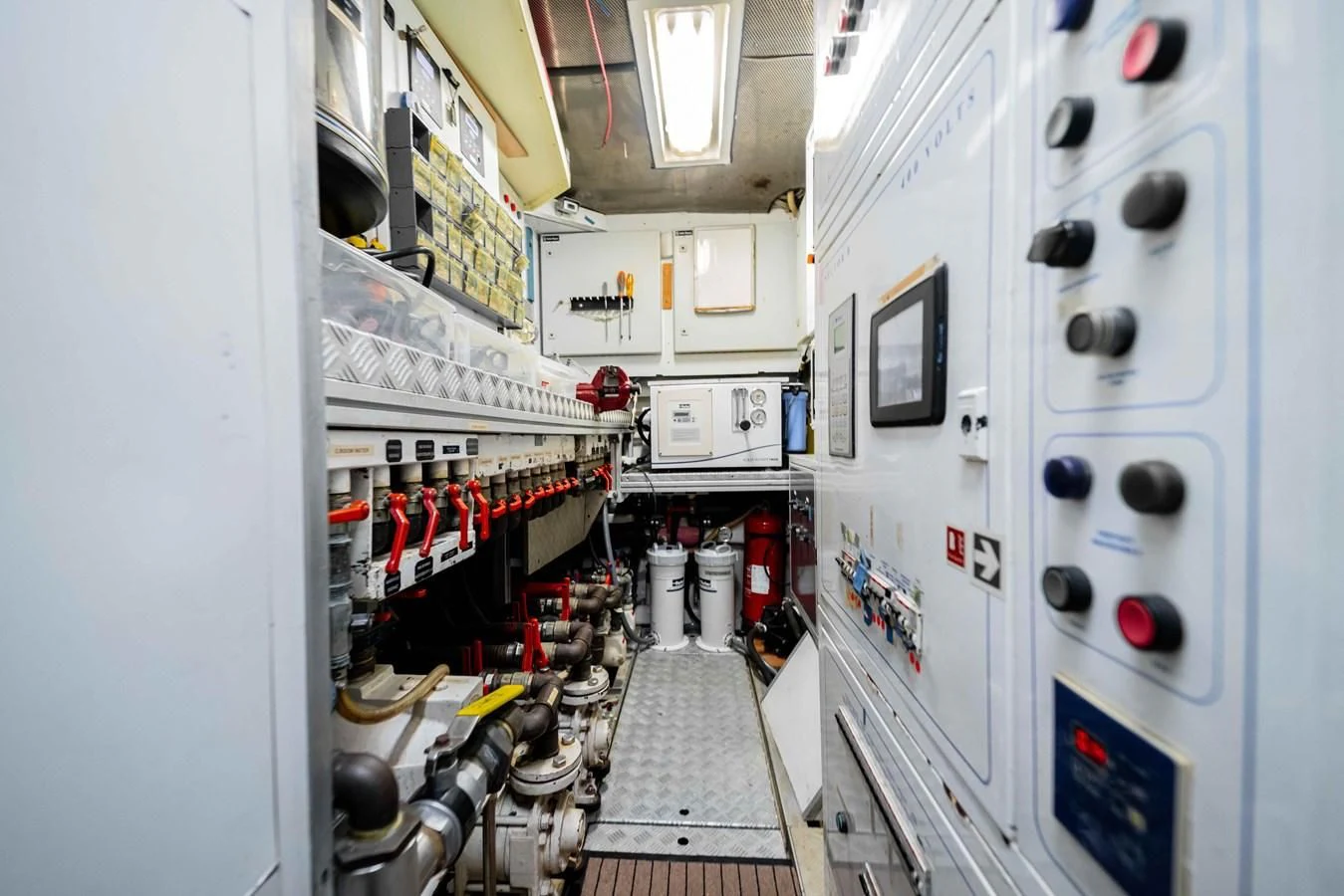 a room with machines and equipment aboard SORAYA Yacht for Sale