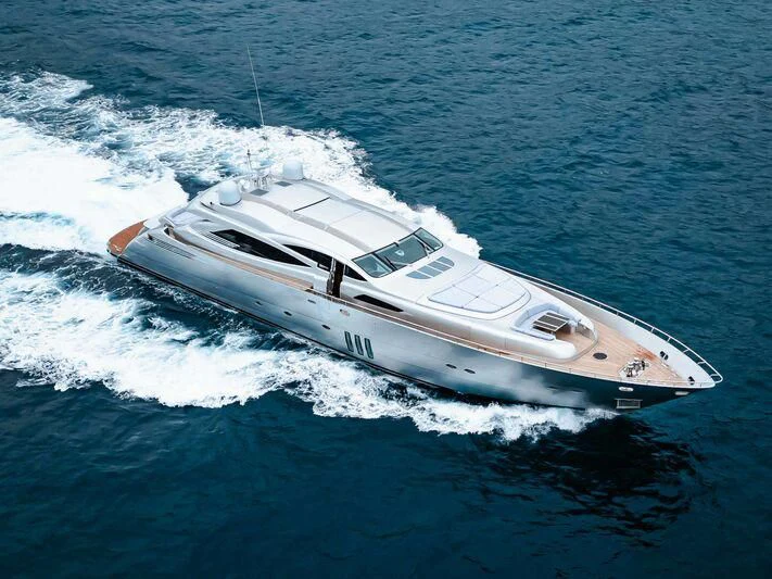 a white yacht on the water aboard SORAYA Yacht for Sale