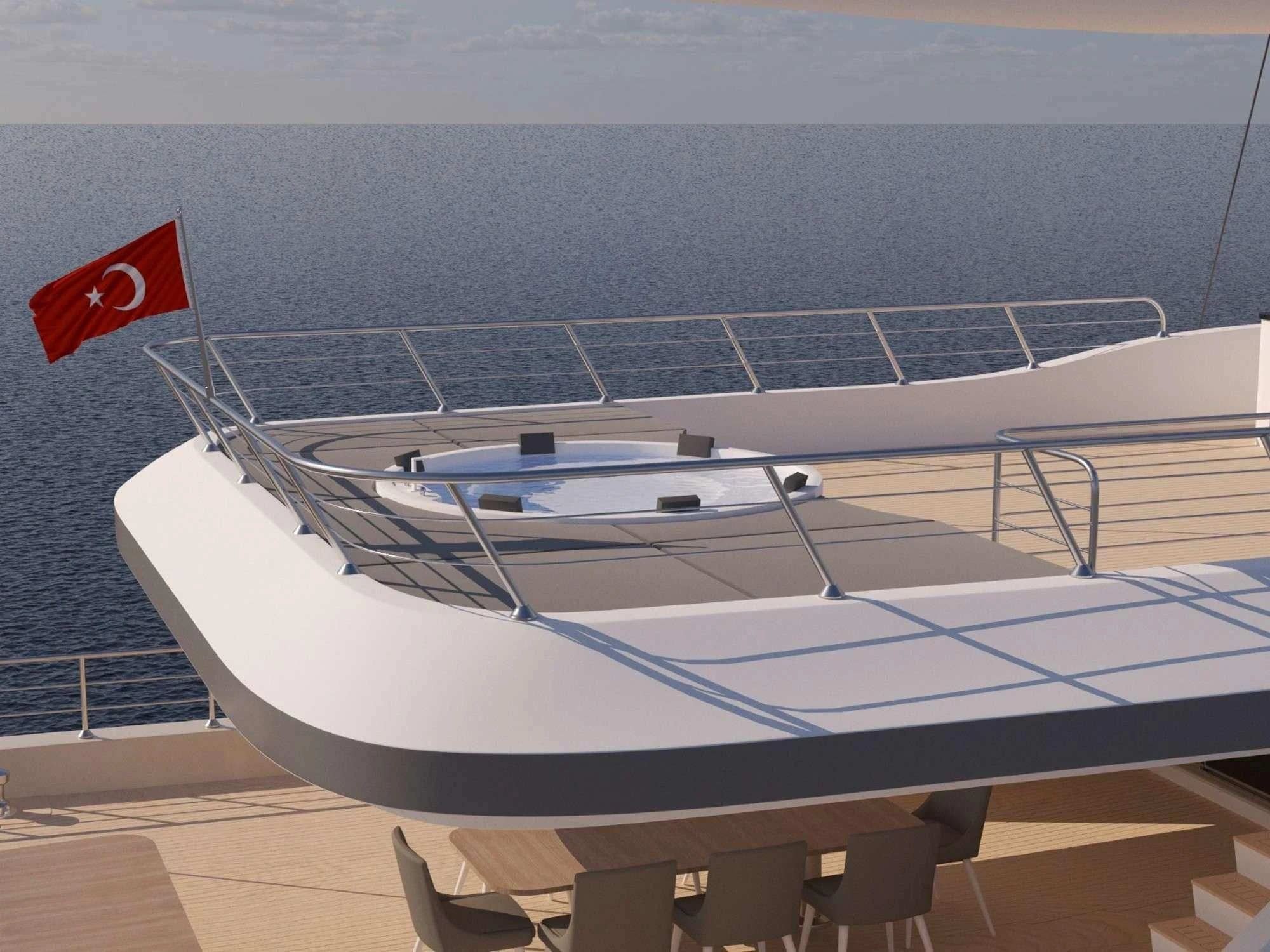 a boat on the water aboard KING OF THE SEA Yacht for Charter