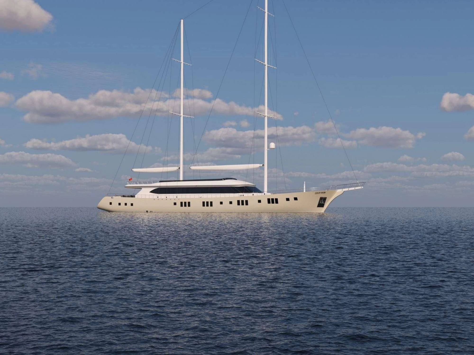 a white boat in the water aboard KING OF THE SEA Yacht for Charter