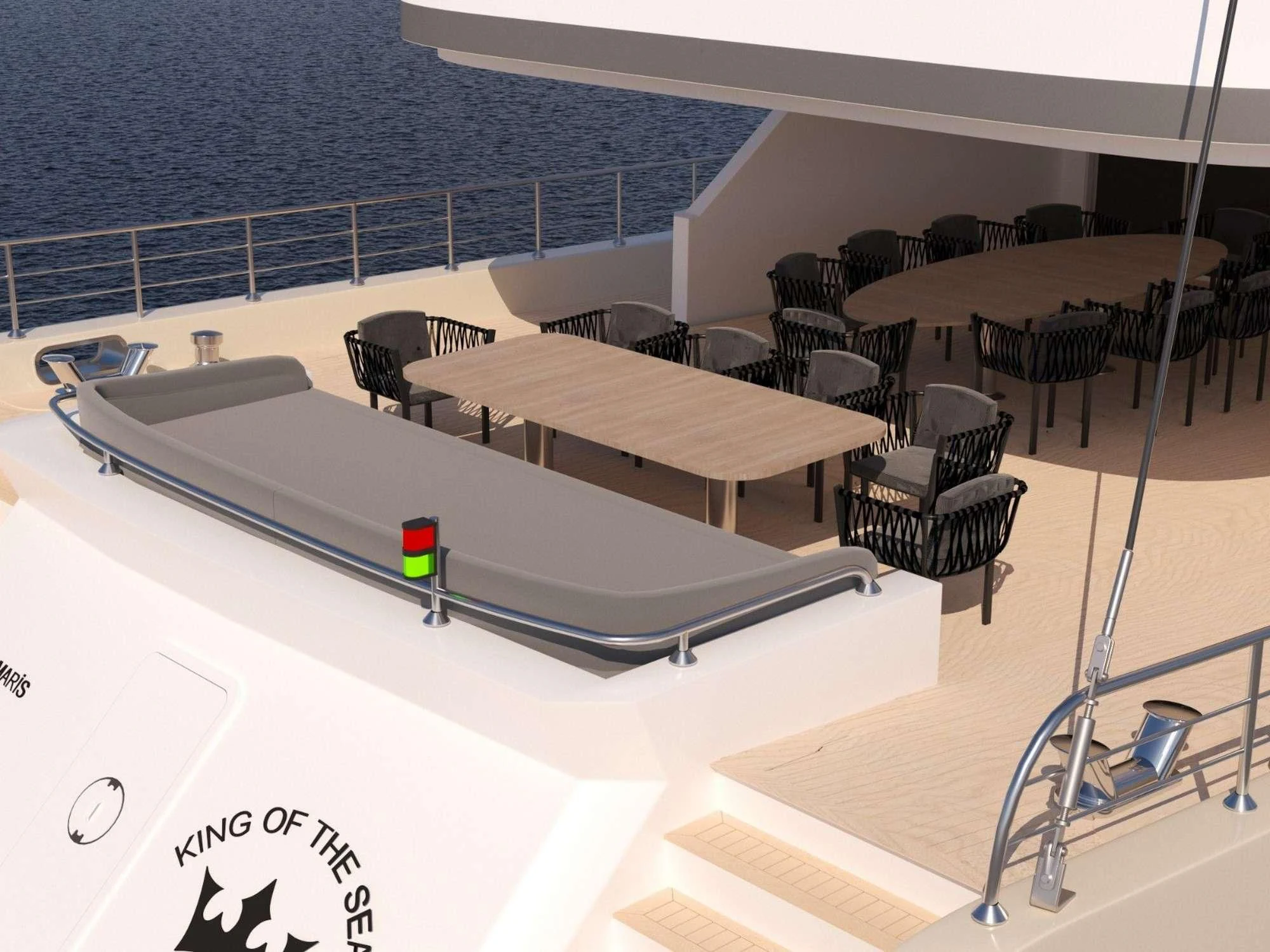 a boat on the water aboard KING OF THE SEA Yacht for Charter