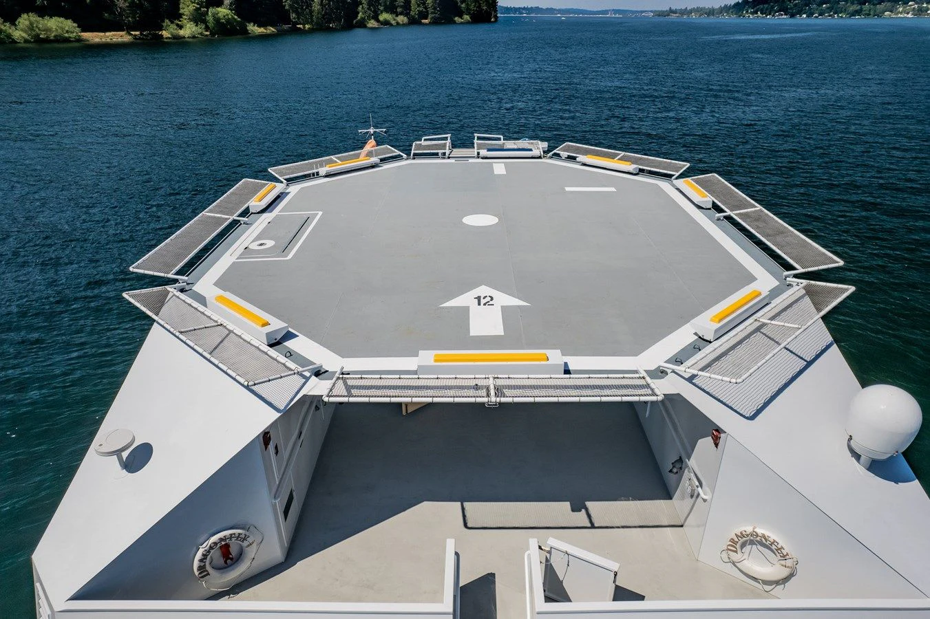 a boat on the water aboard DRAGONFLY Yacht for Sale