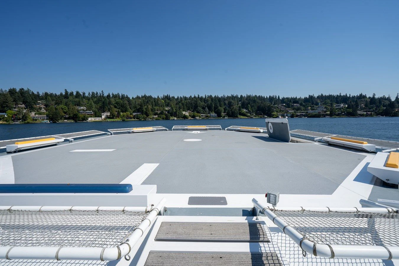 a view of a runway from an airplane aboard DRAGONFLY Yacht for Sale
