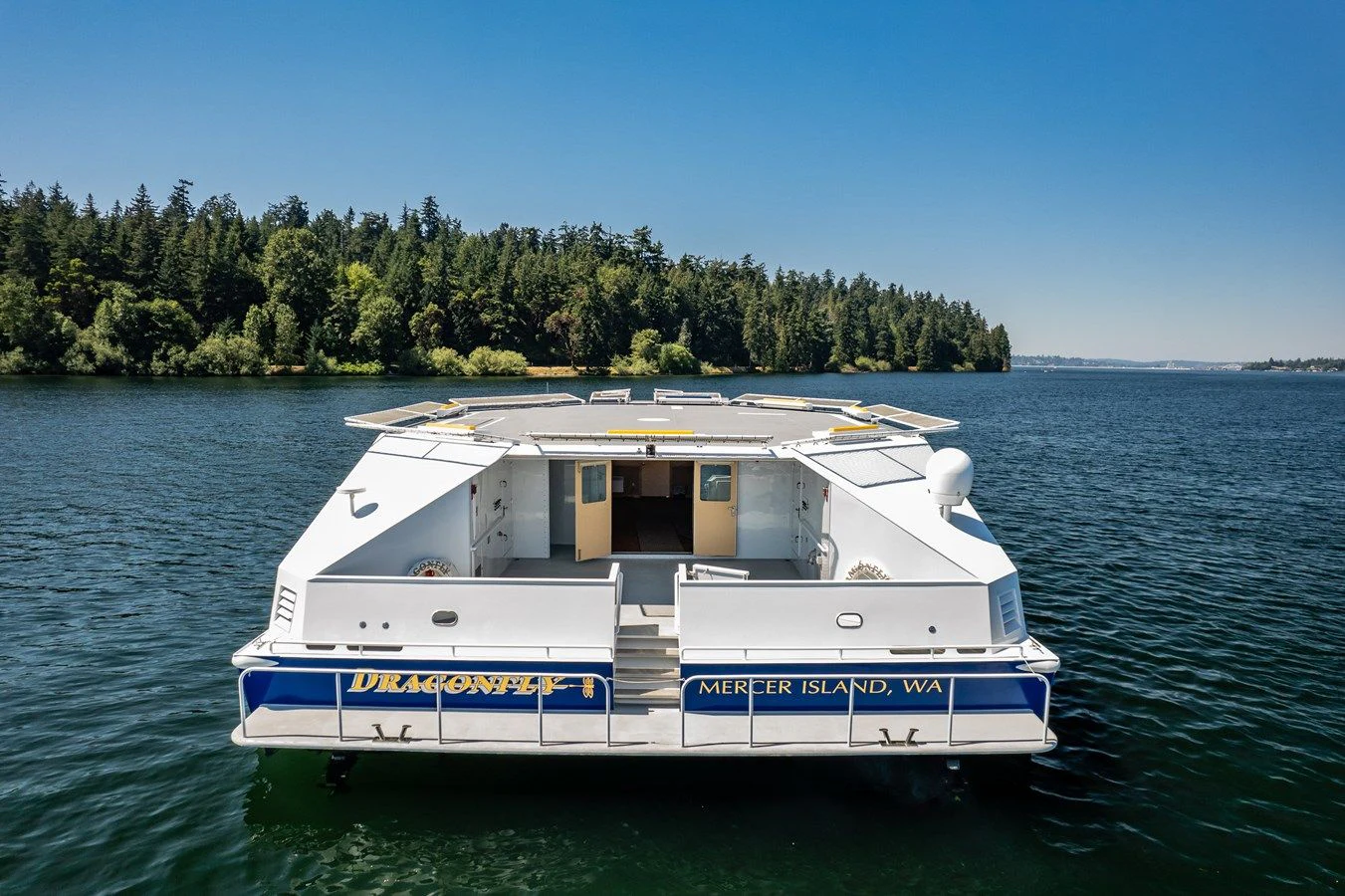 a boat on the water aboard DRAGONFLY Yacht for Sale
