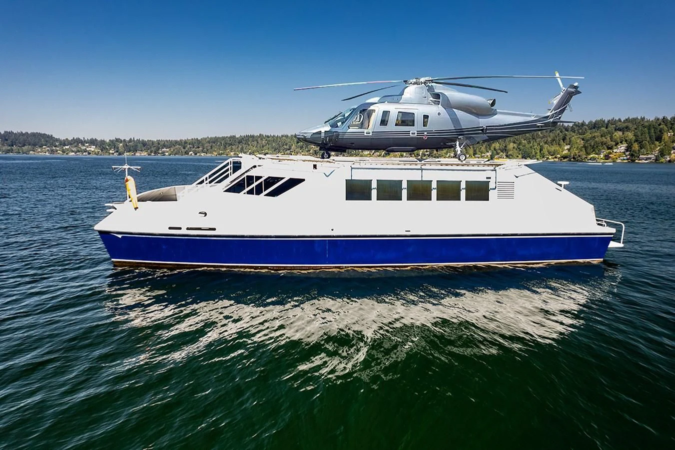 a boat on the water aboard DRAGONFLY Yacht for Sale