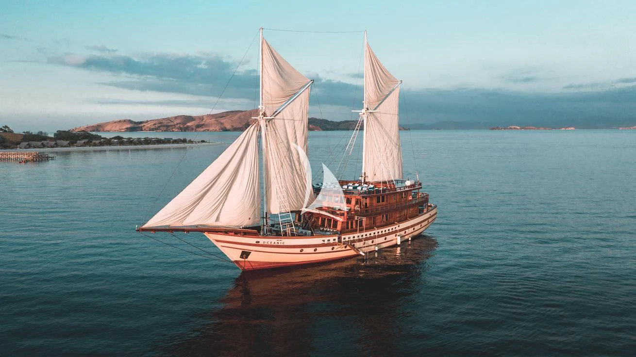 a sailboat on the water aboard THE MAJ OCEANIC Yacht for Charter