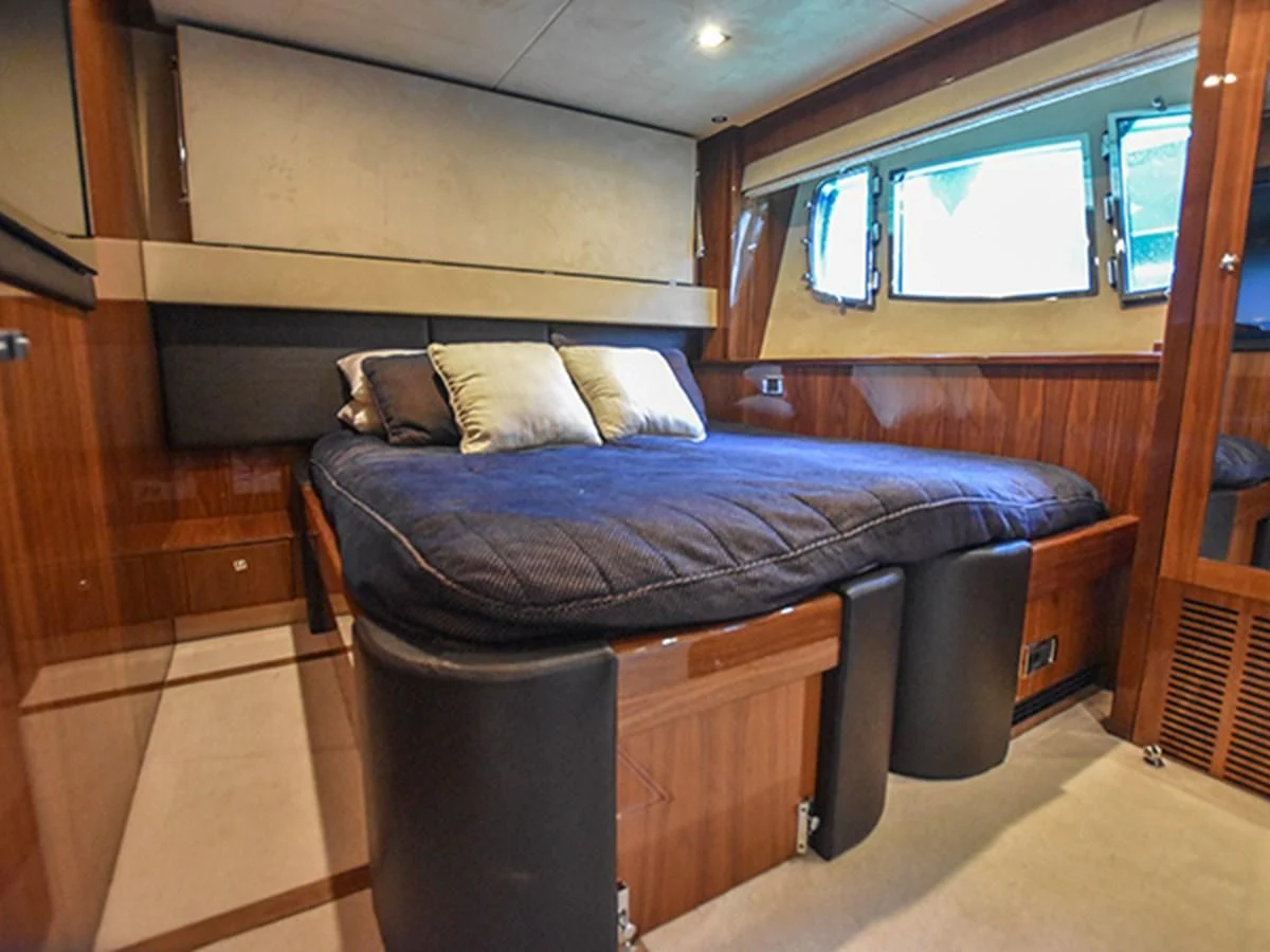 a bed in a room aboard KYRENIA Yacht for Sale