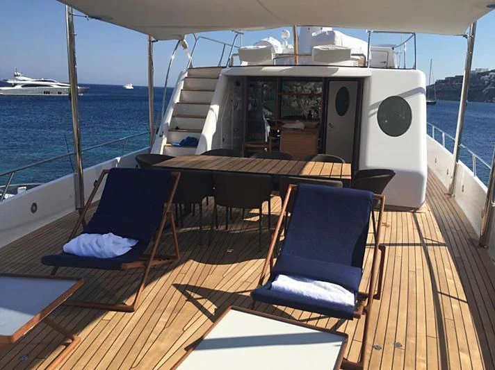 a boat on the water aboard VIKA Yacht for Sale