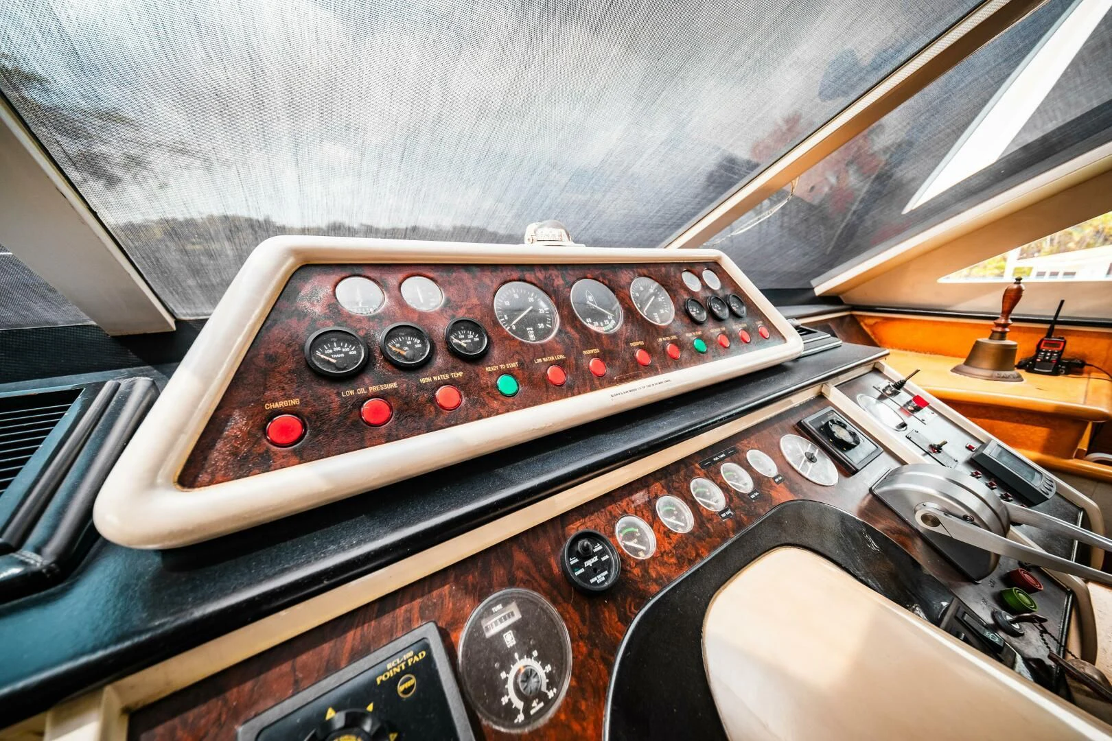 a close-up of a control panel aboard LADY GERTS Yacht for Sale