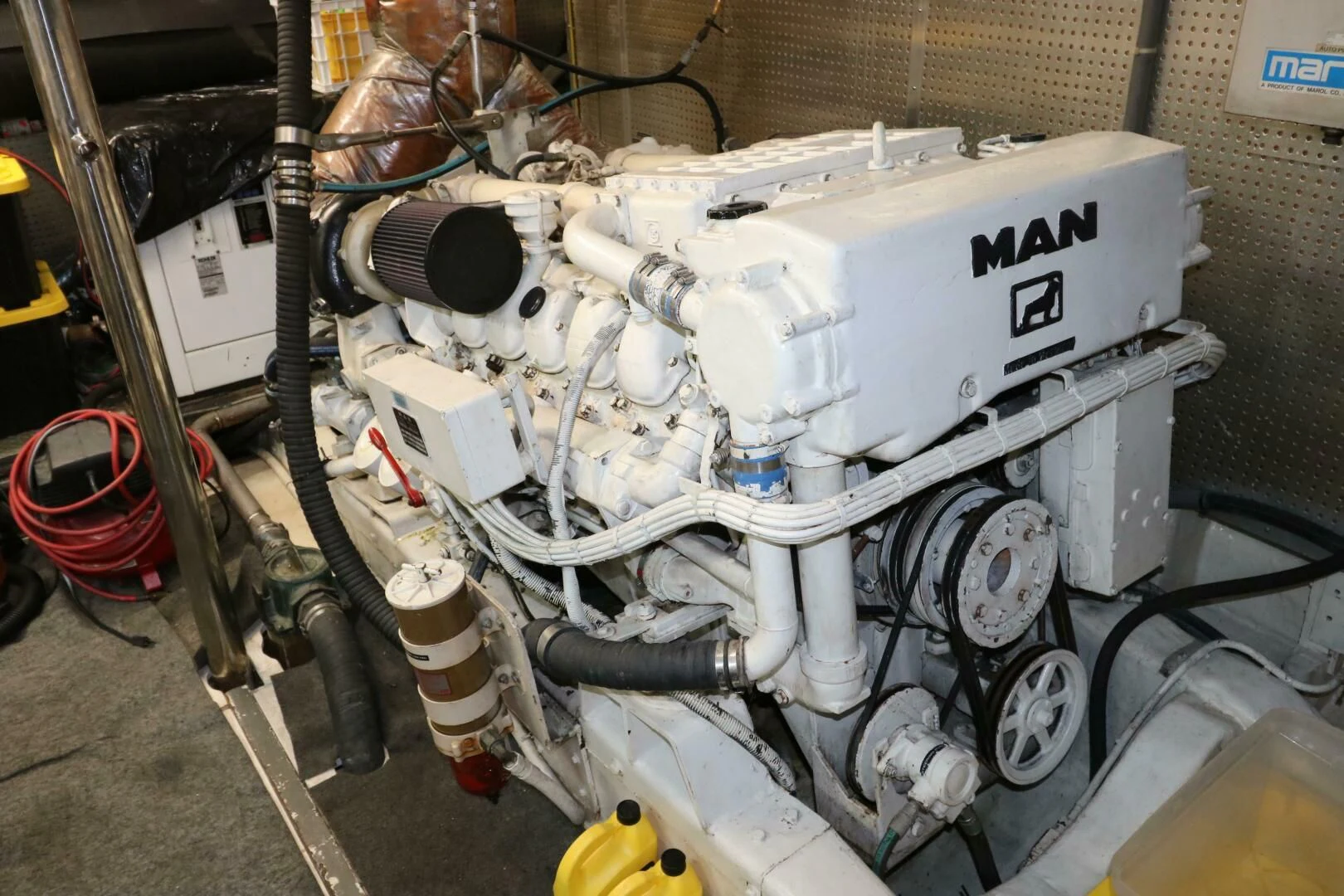 a machine with a large metal object on the side aboard LADY GERTS Yacht for Sale