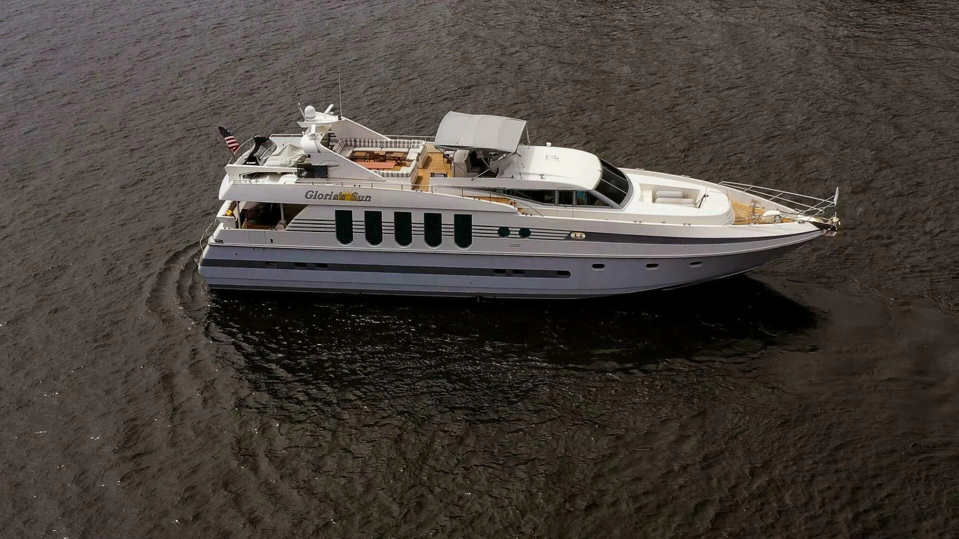a white boat in the water aboard LADY GERTS Yacht for Sale