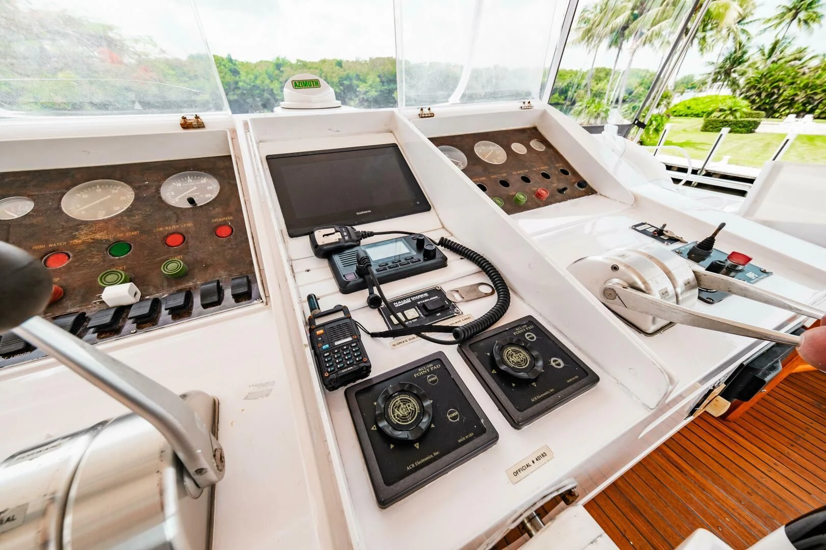 a white machine with buttons and dials aboard LADY GERTS Yacht for Sale