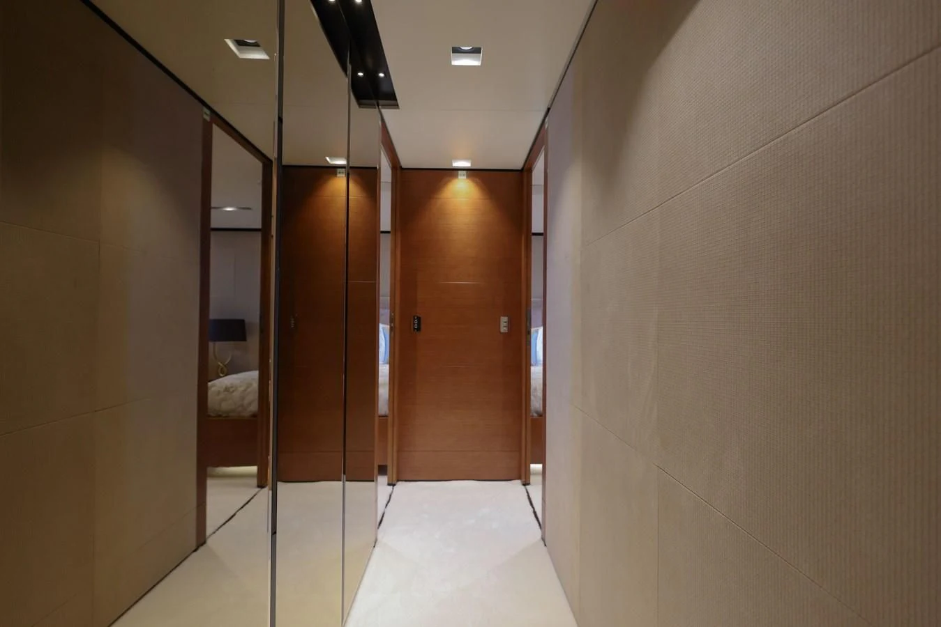 a room with a shower and a sink aboard MEDIALLY Yacht for Sale