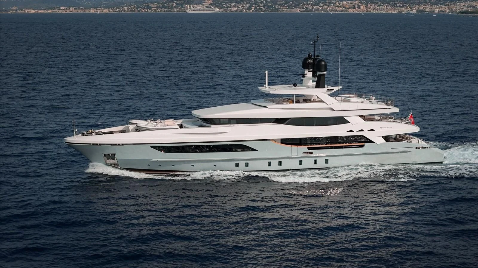 a white yacht on the water aboard MEDIALLY Yacht for Sale