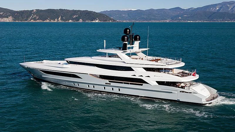 a white yacht in the water aboard MEDIALLY Yacht for Sale