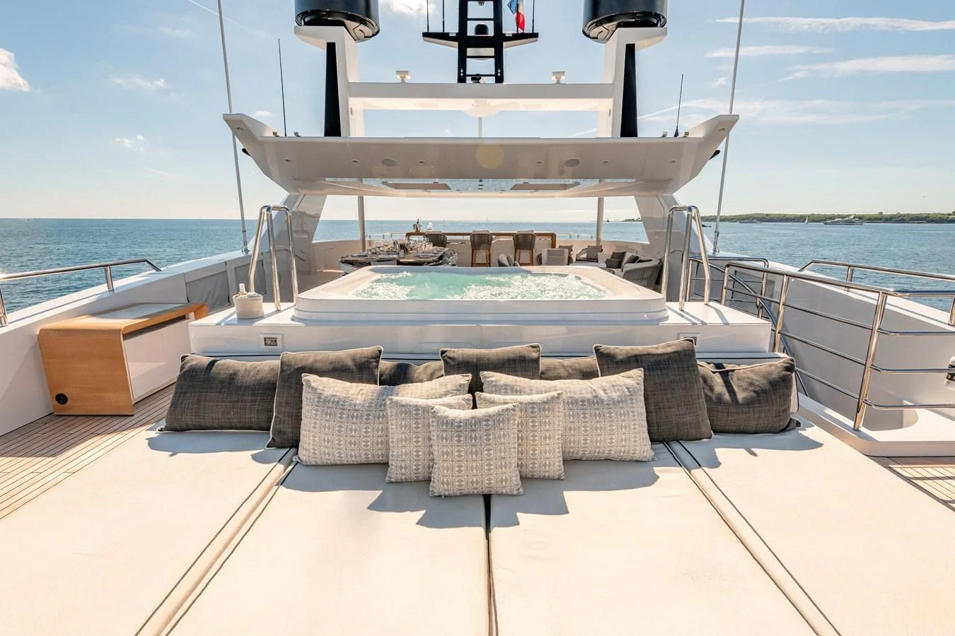 a boat on a deck aboard MEDIALLY Yacht for Sale