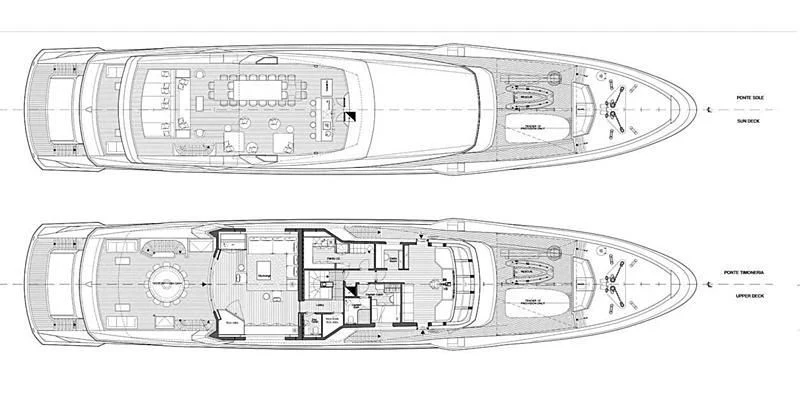 diagram, engineering drawing aboard MEDIALLY Yacht for Sale