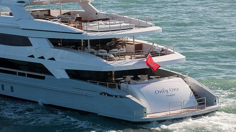 a white yacht on the beach aboard MEDIALLY Yacht for Sale