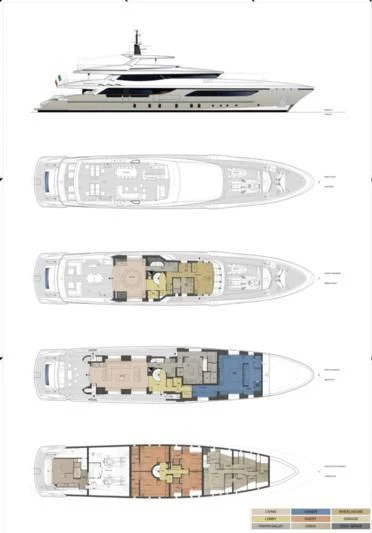 a couple of silver and black trains aboard MEDIALLY Yacht for Sale