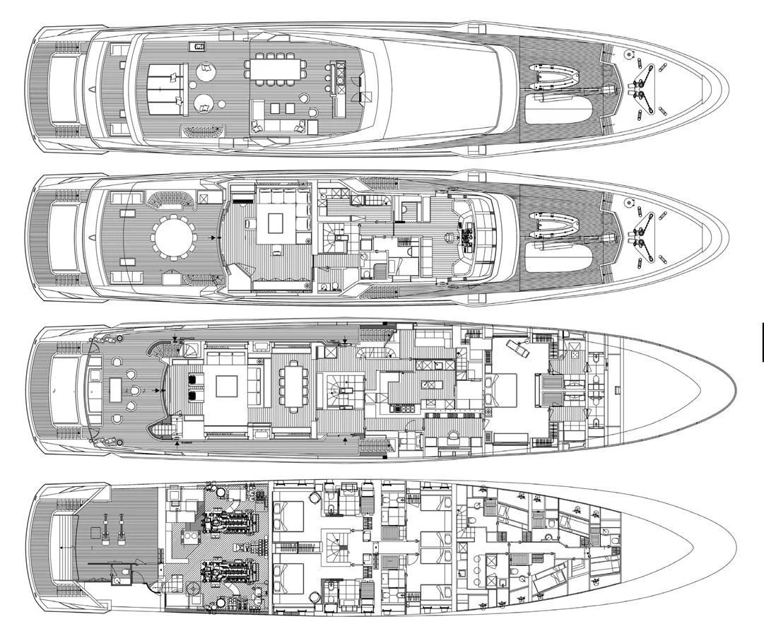 diagram, engineering drawing aboard MEDIALLY Yacht for Sale