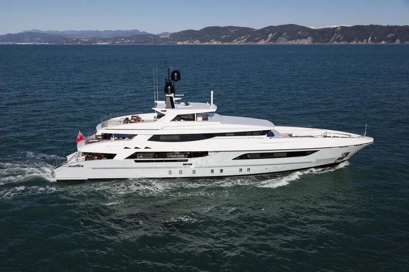 a white yacht on the water aboard MEDIALLY Yacht for Sale