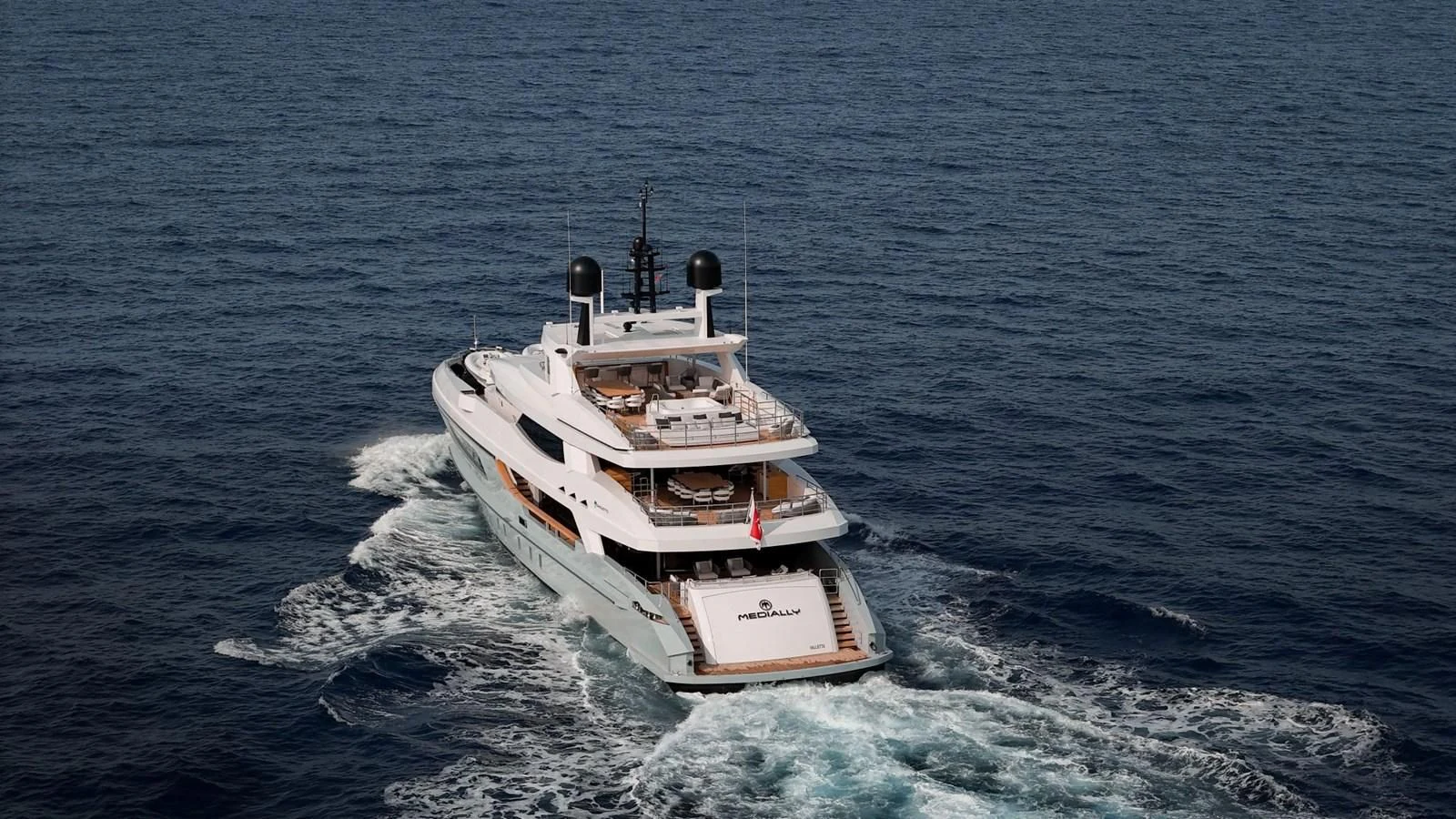 a ship in the water aboard MEDIALLY Yacht for Sale