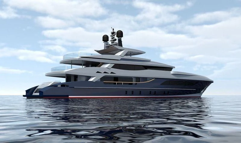 a large boat on the water aboard MEDIALLY Yacht for Sale