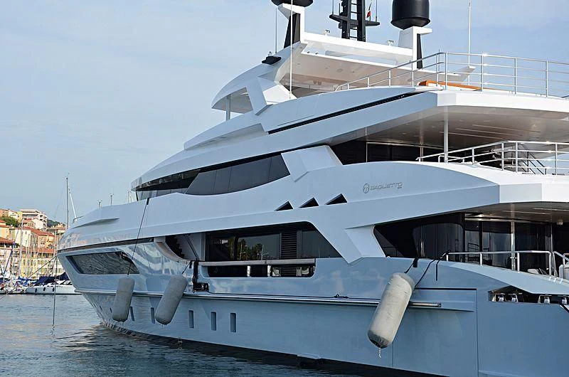 a large white yacht aboard MEDIALLY Yacht for Sale