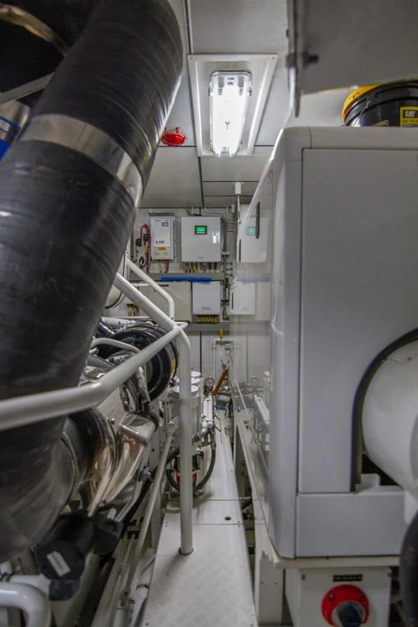 a close-up of a machine aboard BRAVO Yacht for Sale