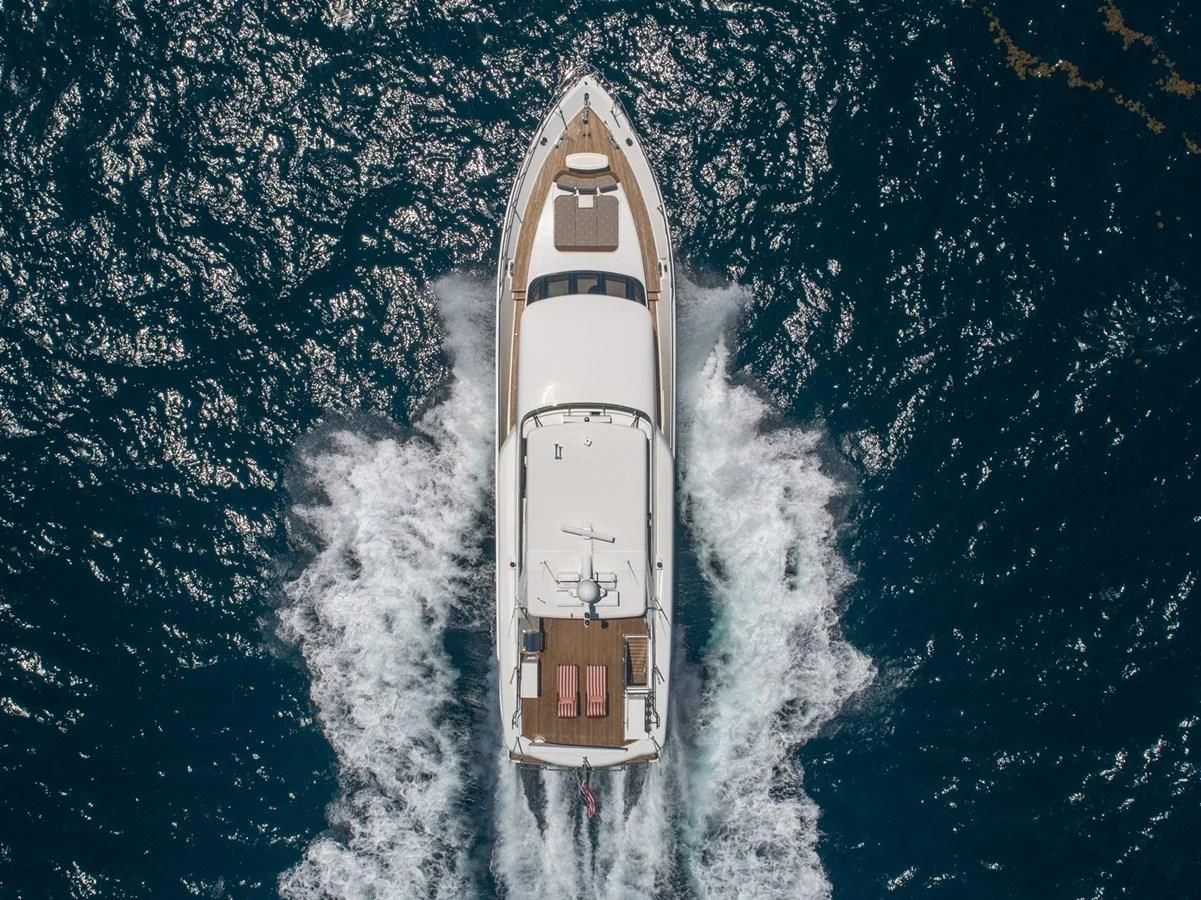 a space shuttle flying over a body of water aboard BRAVO Yacht for Sale