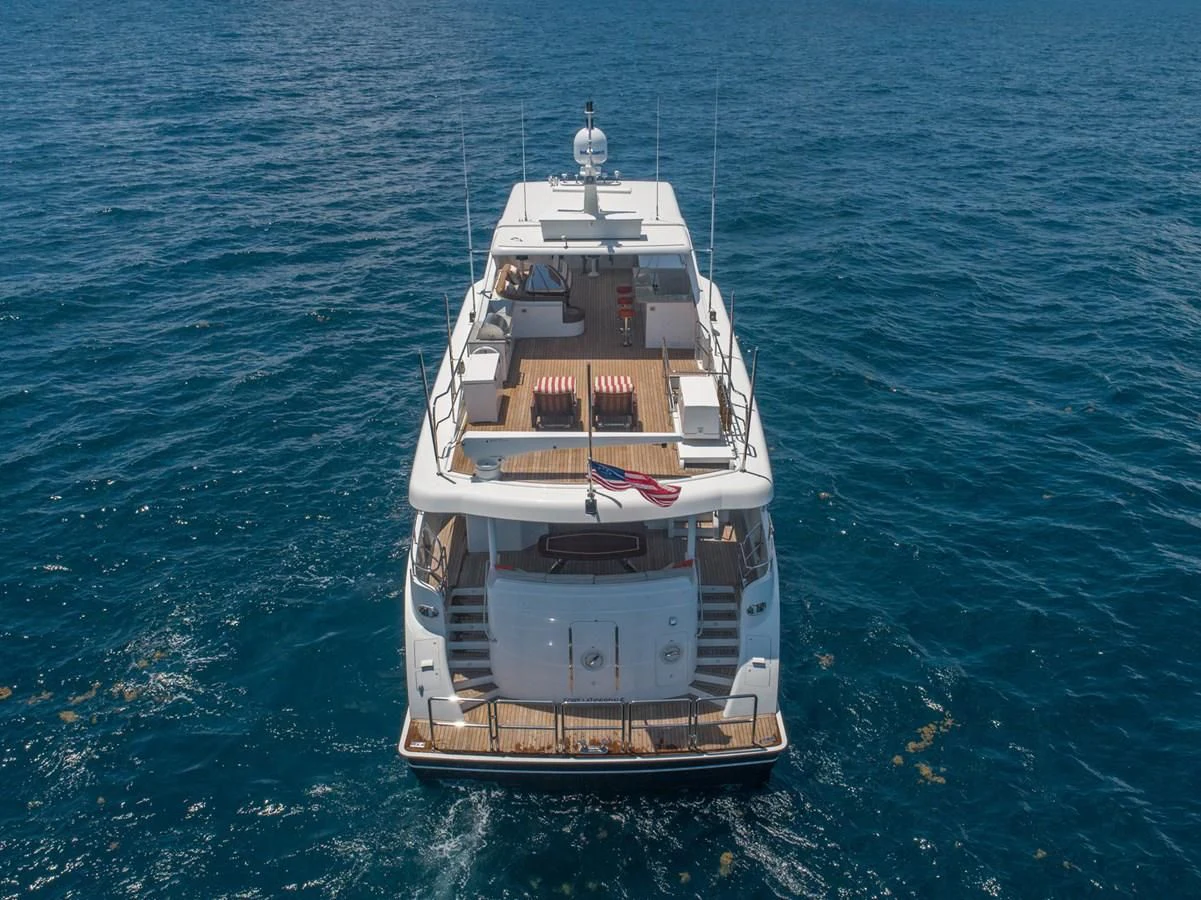 a ship in the water aboard BRAVO Yacht for Sale