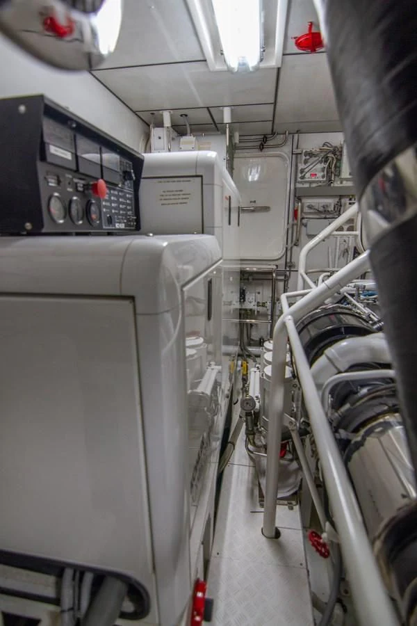 a close-up of a machine aboard BRAVO Yacht for Sale