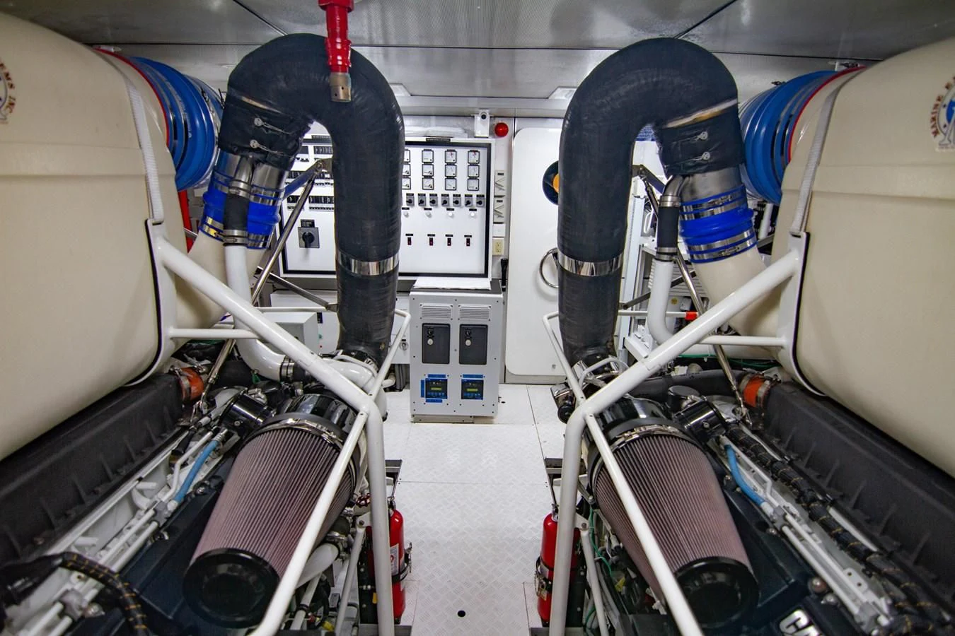 close-up of a machine aboard BRAVO Yacht for Sale